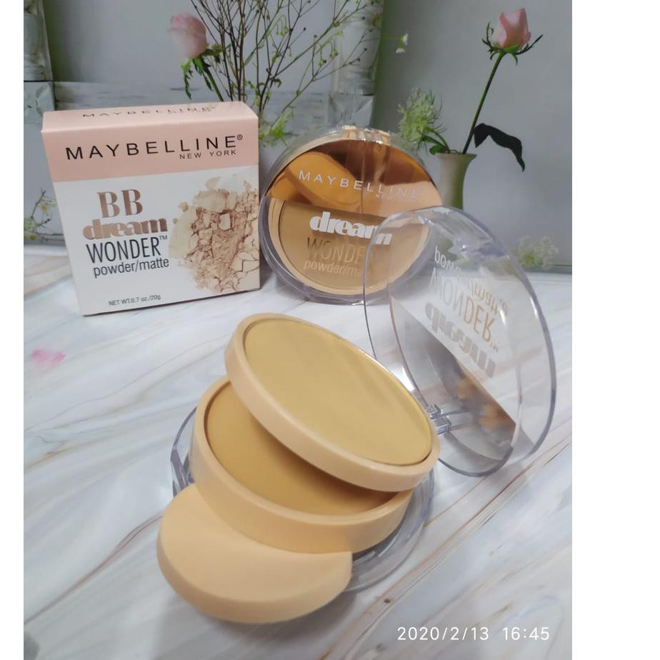 (Tren terbaru) MAYBELLINE BB DREAM WONDER  Powder / Matte 2 in 1 ณ