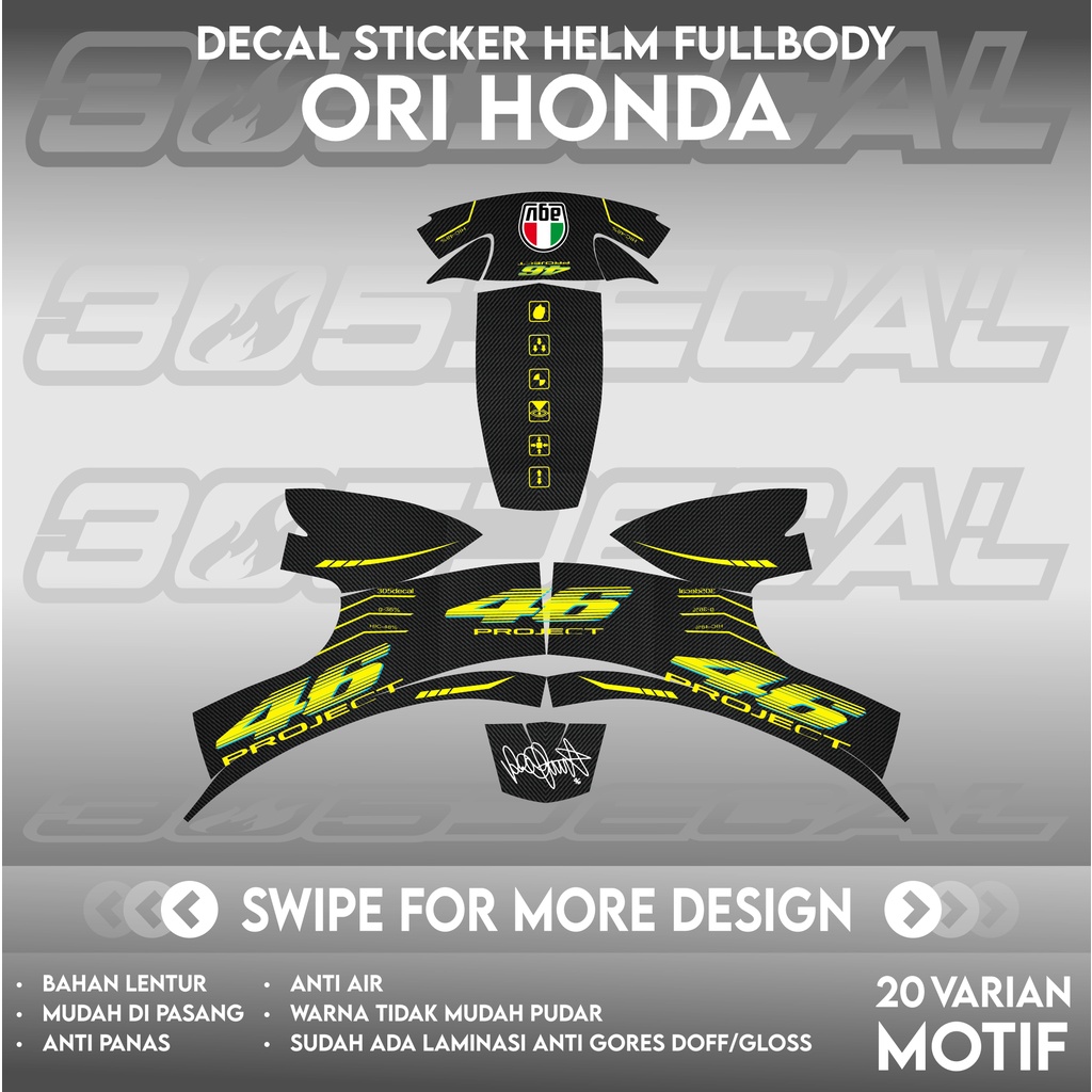 Sticker decal helm Ori Honda Part 1 | decal helm | decal sticker hel honda