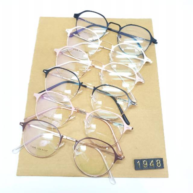 Frame Kacamata + Lensa Anti radiasi | Model Bulat | Kacamata Pria/Wanita