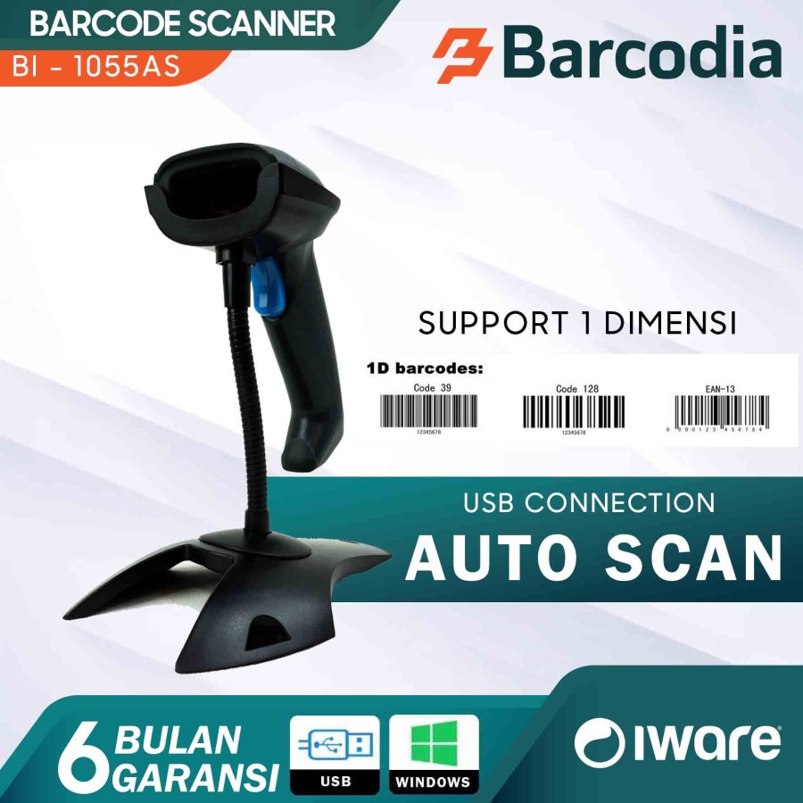 BARCODE SCANNER IWARE 1D 2D USB BLUETOOTH WIRELESS HIGH SENSITIF