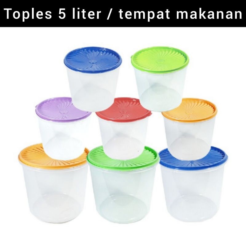 TOPLES 5 LITER / tempat peyek / beras / kue / makanan cemilan / sealware 5L