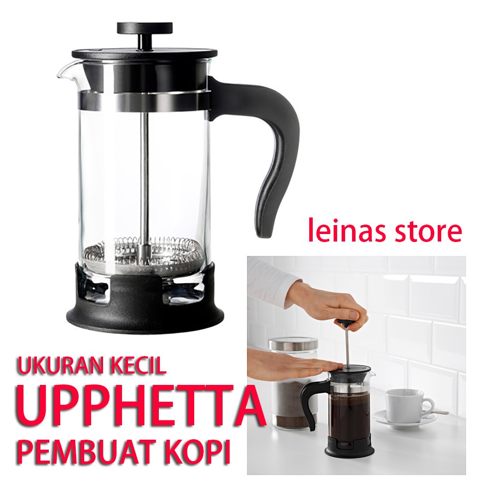 Teko Penyeduh kopi/teh, kaca, baja tahan karat 0,4 L IKUPHETA KECIL