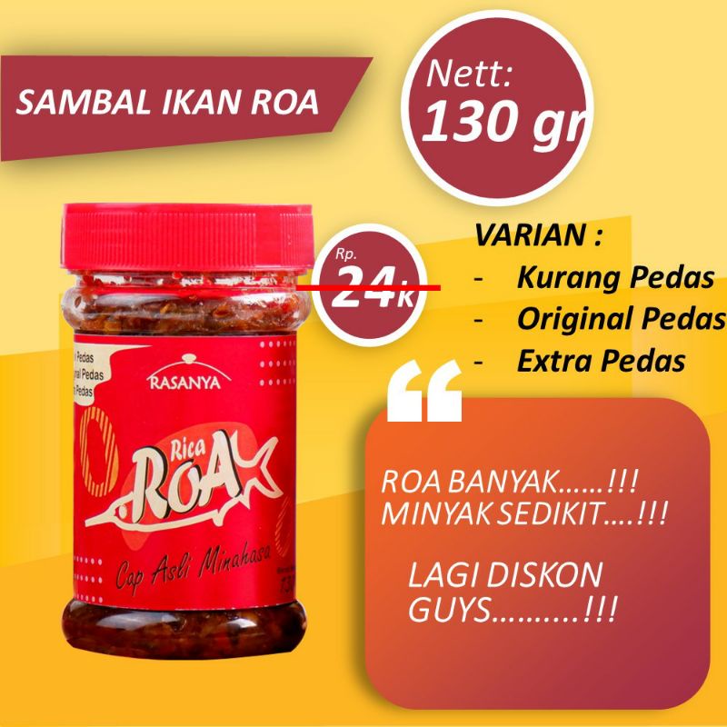 SAMBAL ROA ASAP/SAMBEL ROMAJU - BOTOL 130g