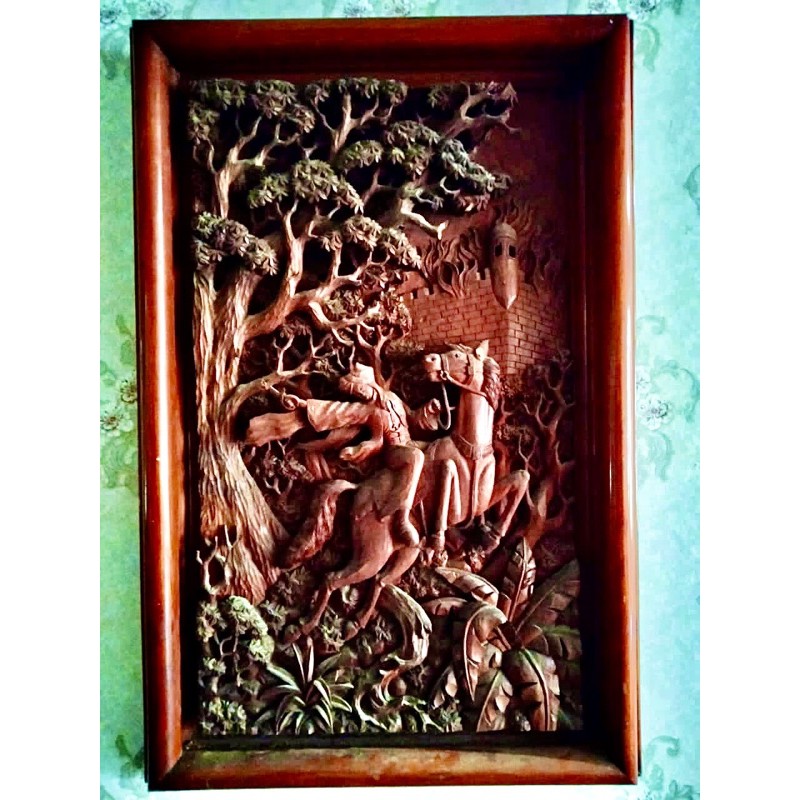 LUKISAN UKIRAN KAYU JATI 1974