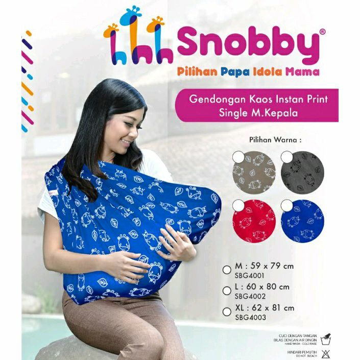 Snobby Geos 2 in 1 Print Twiza XL, L, M, Bolak Balik Gendong Bayi Instan Jumbo | Gendongan Kaos Cukin instan