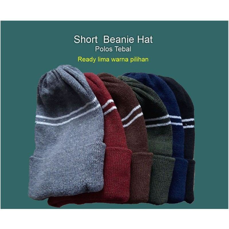 KUPLUK DEWASA RAJUT PRIA - KUPLUK TEBAL - KUPLUK SHORT BEANIE HAT