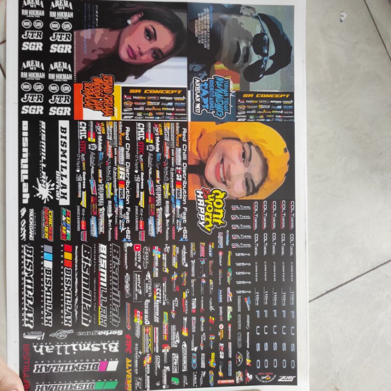 Stiker Mini | untuk truk oleng stiker cctv | bismillah | kata kata