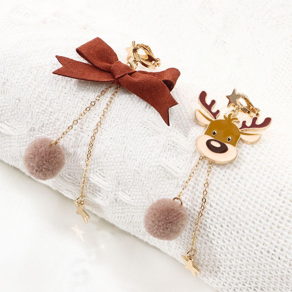 Anting Rusa Natal Nanas Perhiasan Fashion Xmas Butterfly Knot Earring