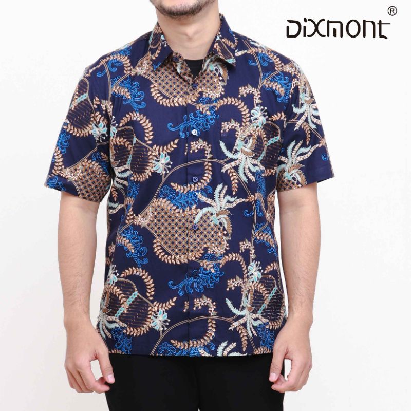 Dixmont Kemeja Pria Batik Pendek Hem BS01521