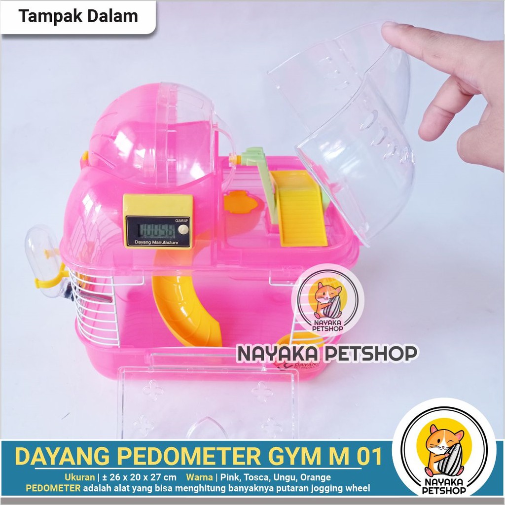 Dayang Pedometer Gym Cage M 01 Kandang Hamster Tingkat 2 Lantai