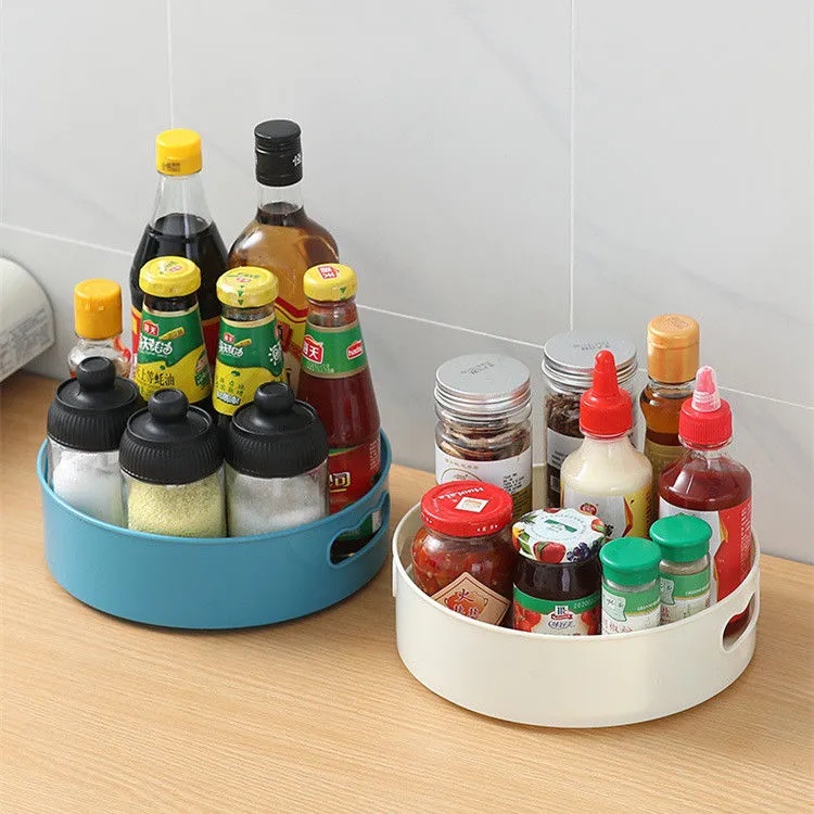 Hot Sale /360° Rotating Spice Rack Organizer Box/Nampan Penyimpanan Bumbu Lemari Dapur/Desktop Comestic Storage Tray/Kotak Penyimpanan Organizer Serba Serbi Rumah