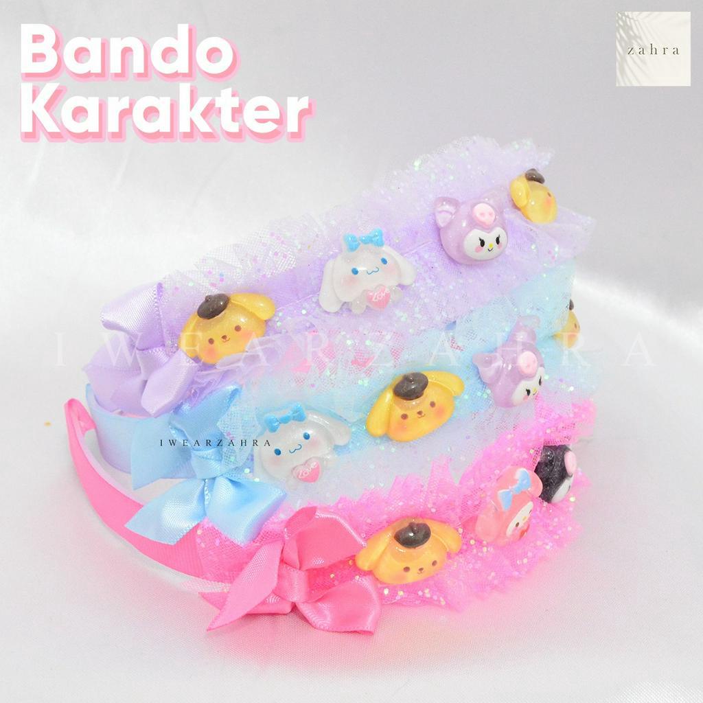 SANRIO TULLE HEADBAND - Bando Anak Tile Ruffle Karakter Kuromi Hello Kitty