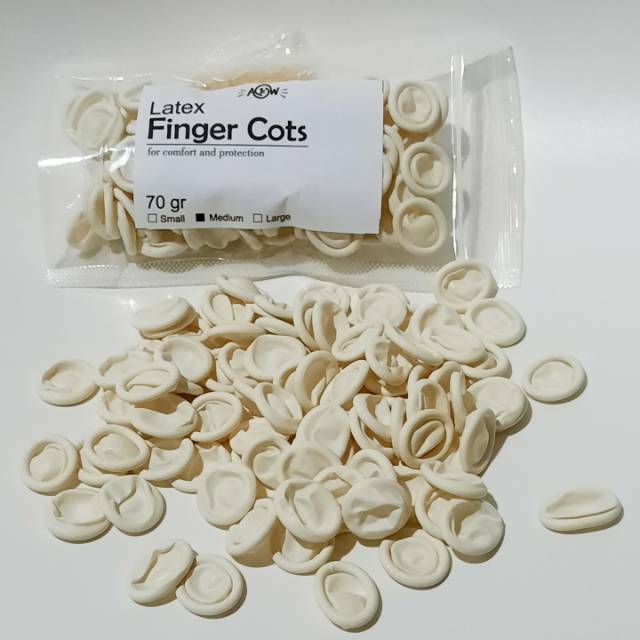 Sarung Jari / Finger Cots / Finger Coats 70gr isi 100 biji (sarung tangan)