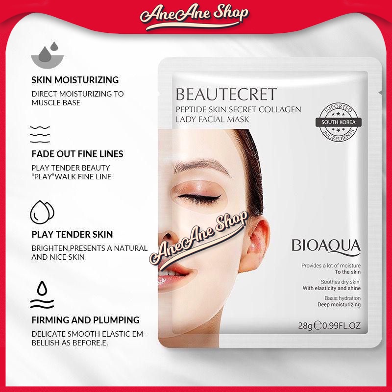 【BPOM】BIOAQUA masker sheet mask 24K Golden Luxury /Peptide Skin - 24K mask 1pcs