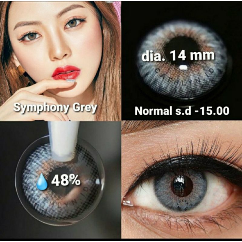 SOFTLENS PRINCESS SYMPHONY GREY HAZEL GREEN NORMAL MINUS s.d -15.00