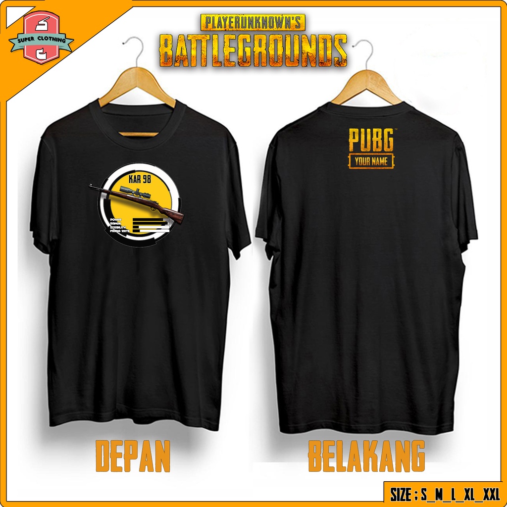 KAOS PUBG KAR98 - BAJU PUBG KAR98 - KAOS KATUN PUBG KAR98 LEMBUT - KAOS E-SPORT PUBG LEMBUT
