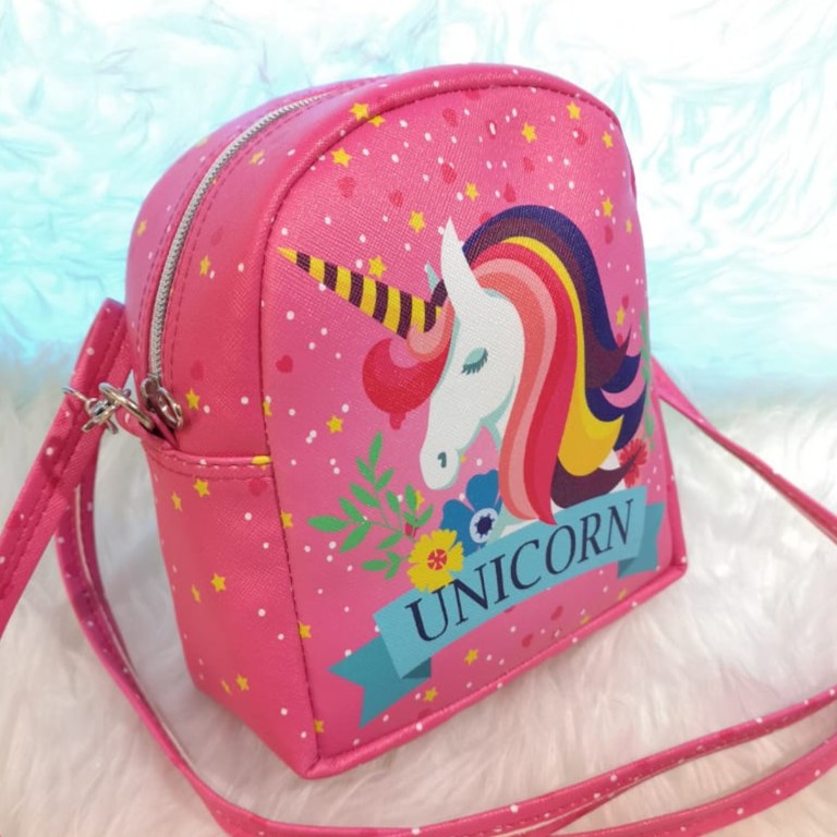 PA TAS SELEMPANG ANAK CEWEK FASHION IMPORT TALI FULL PRINTING WATERPROOF LOL UNICORN HK FROZEN PONY / TA025