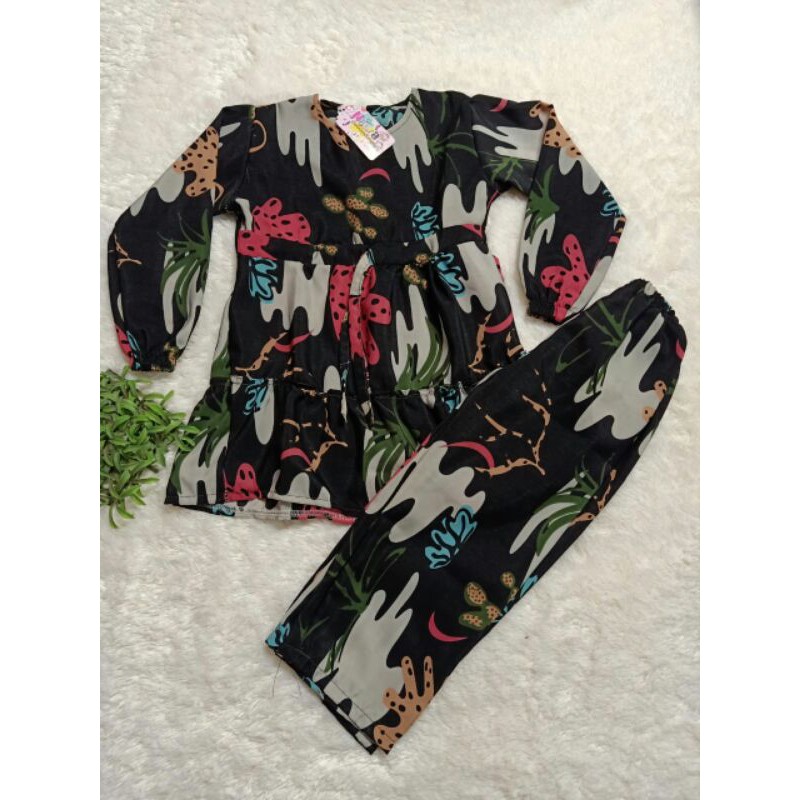 ( BISA COD ) setelan anak tunik kaktus size 1-8 tahun