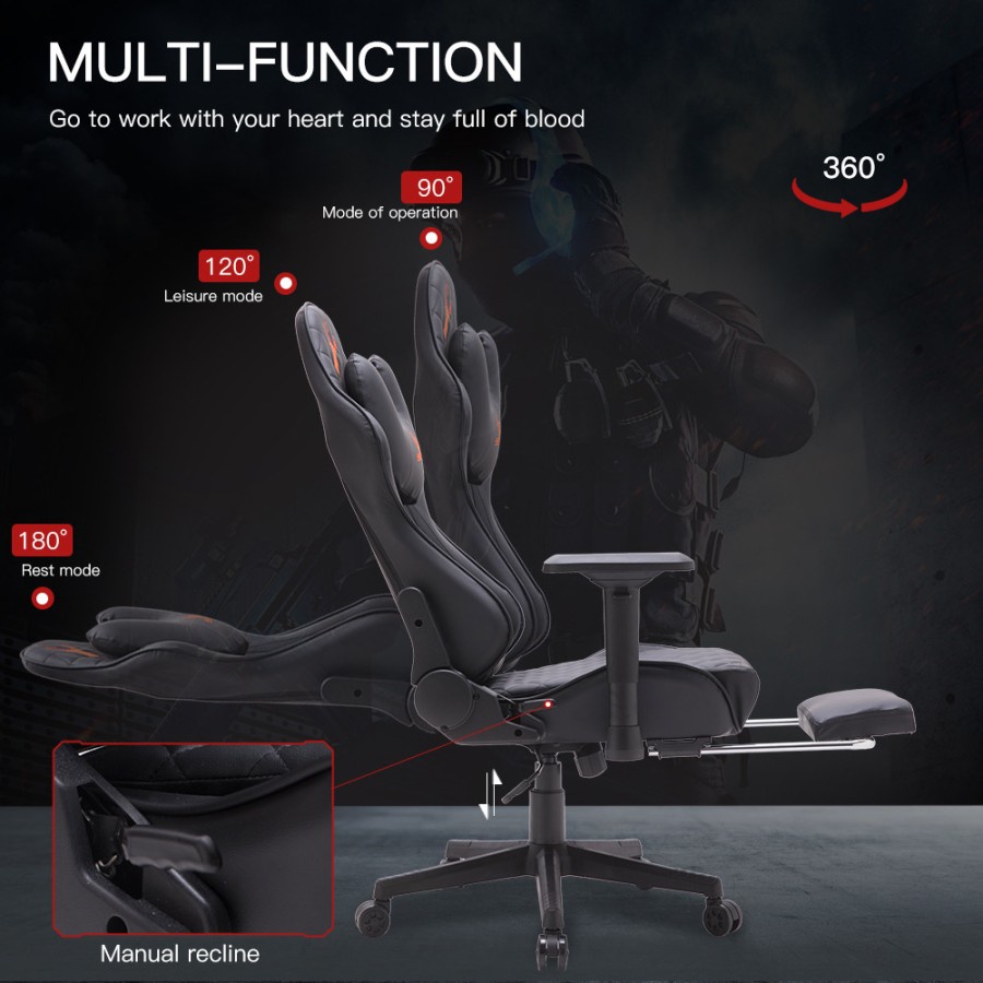 Sage SG-5 Gaming Chair / Kursi Gaming With Footrest 180°