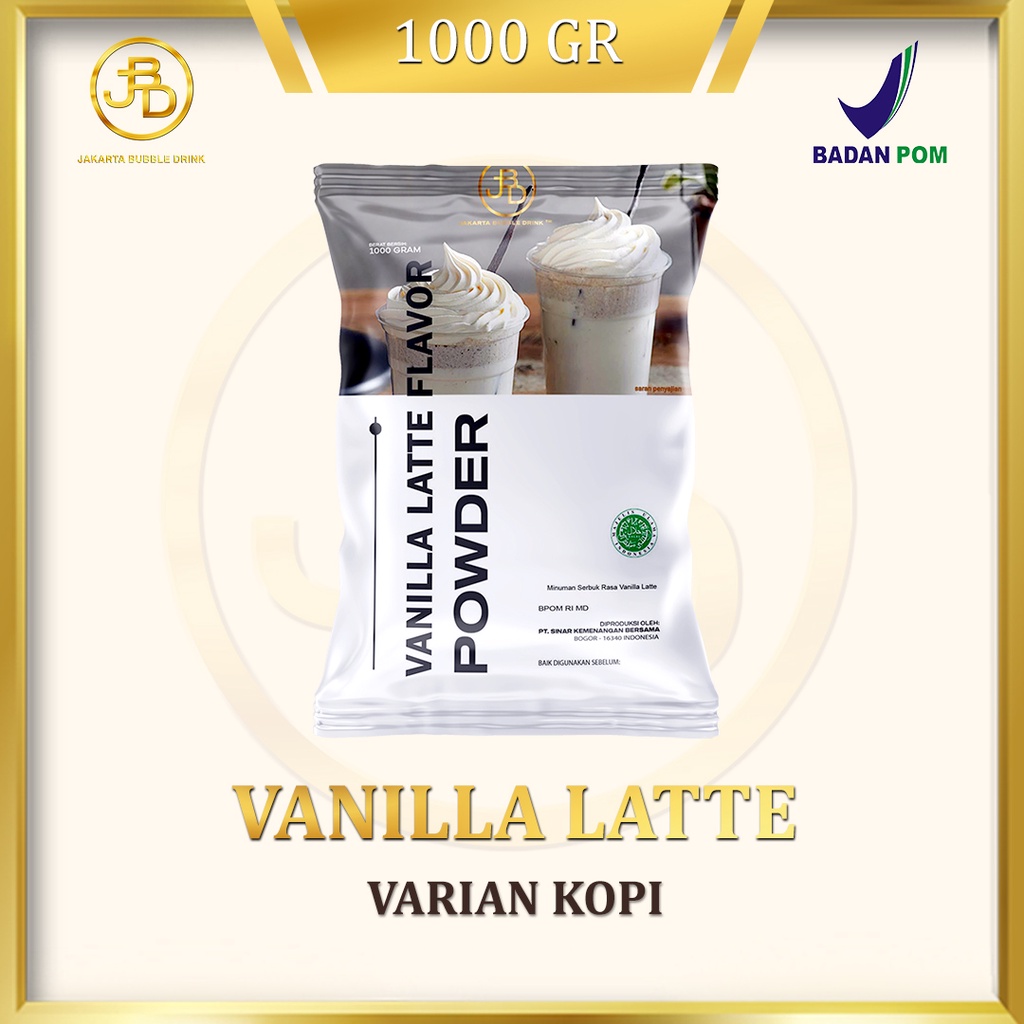 Bubuk Minuman Premium VANILLA LATTE -Jakarta Bubble Drink | BPOM&amp;HALAL