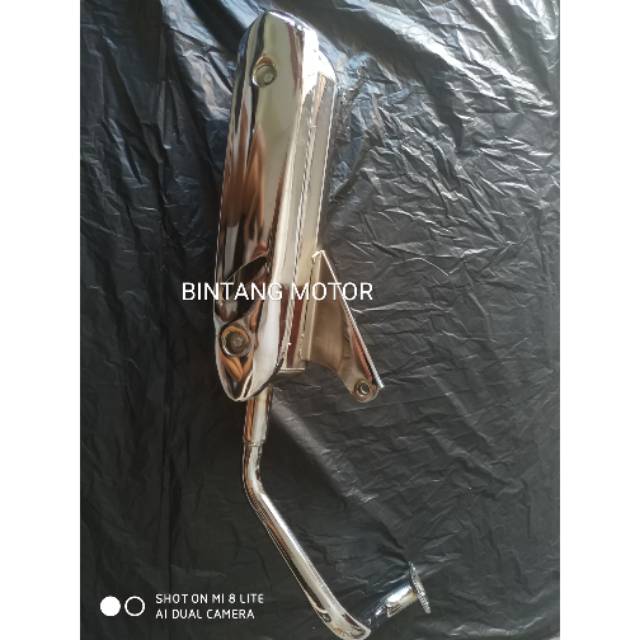 Knalpot racing bobokan standar chroome honda beat fi tahun 2013 2014 2015