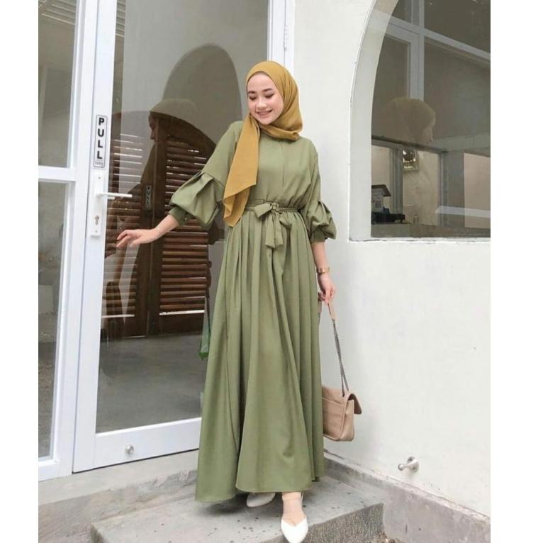 Baru✯➽ GAMIS VECKA REMPEL BALLON DAILY BUSUI DRESS WANITA MOSCREPE PREMIUM J83 ➽
