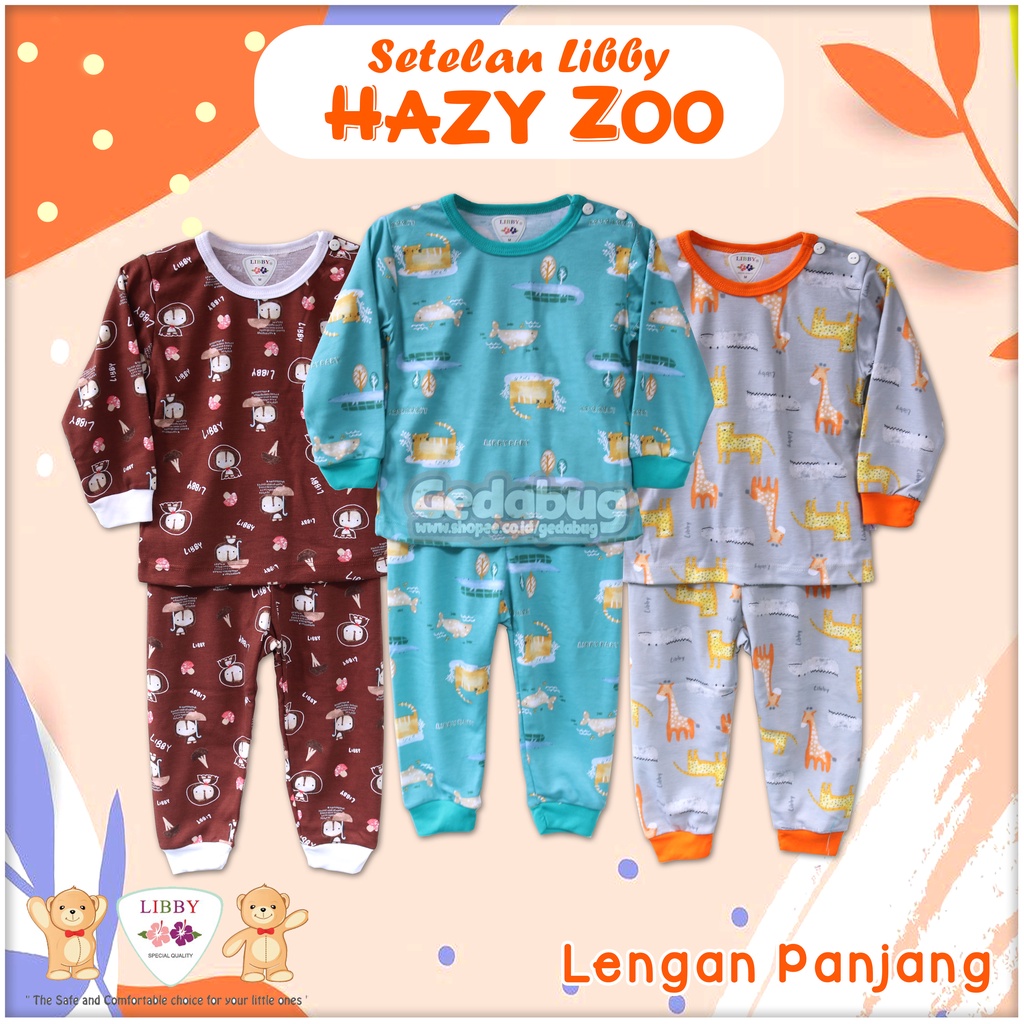 Setelan Piyama Anak Libby PANJANG | Hazy Zoo - RAINBOW Fantasia Motif Terbaru | Kaos Anak Berkualitas