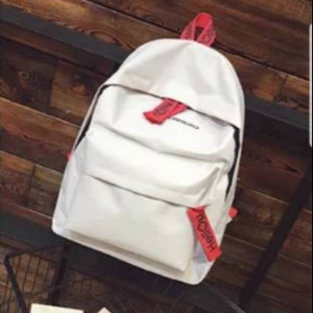 Tas Ransel Putih Backpack Import Tas Sekolah Murah Kado Tas Putih Murah Ransel Putih Murah