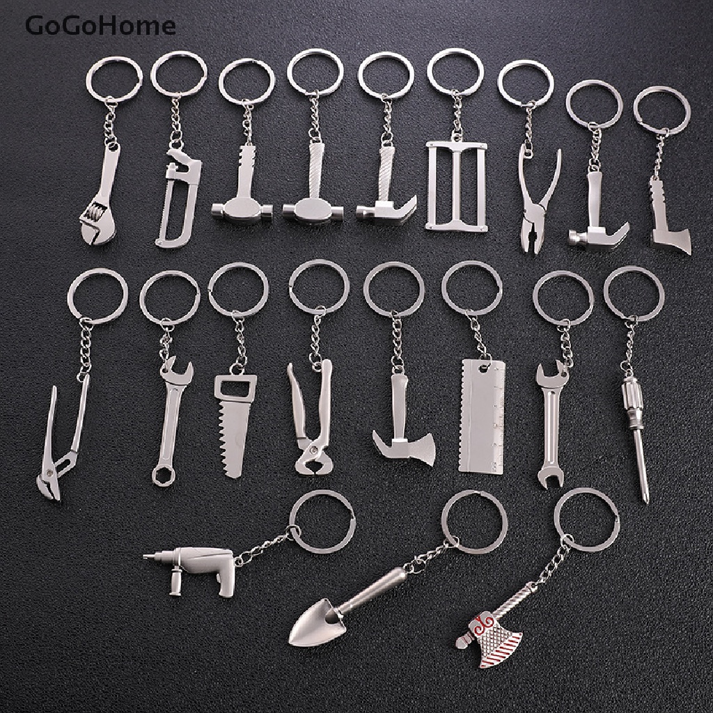 Gantungan kunci perkakas key chain unik bentuk kunci inggris geraji kapak lucu