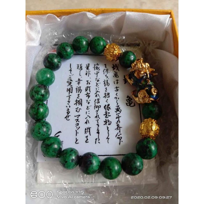 Gelang giok impor gelang pixiu lucky pixiu warna/giok hijau.
