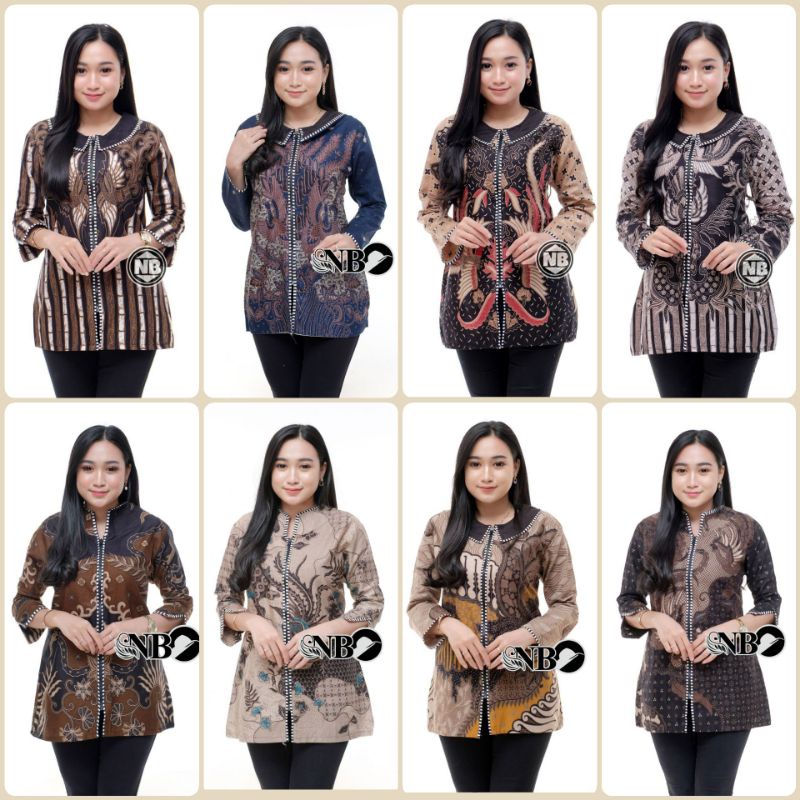 batik wanita modern terbaru 2022 kerja lengan panjang pendek kantor