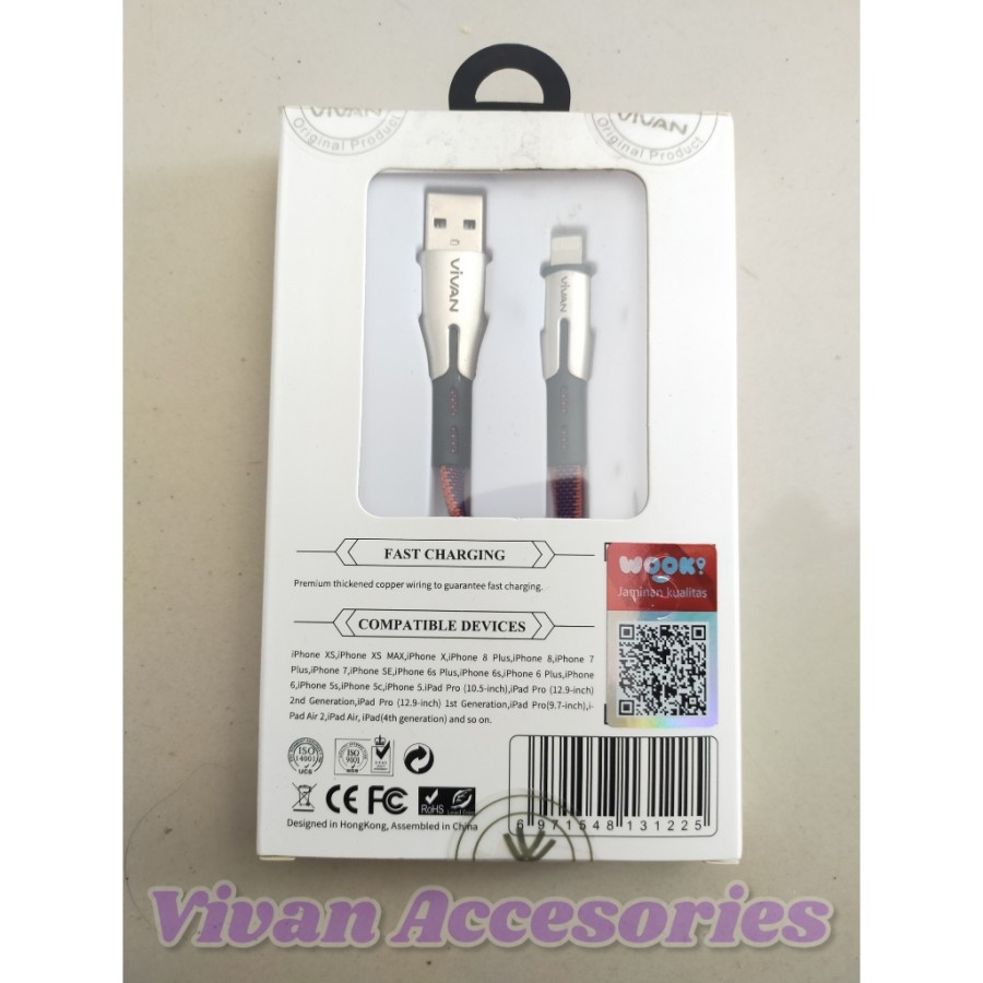 Kabel Data Vivan BTK-L 2.4A 1M for Apple Lightning