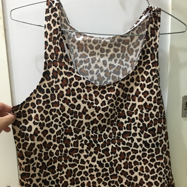 leopard tank top crop