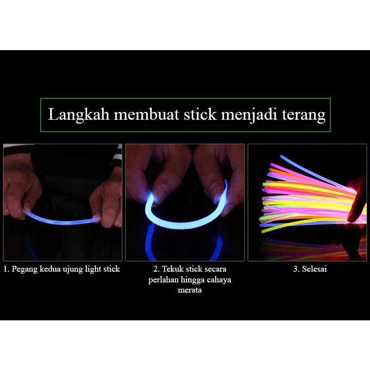 Glowing Stick Light Stik Glow Gelang Fosfor Konser Party 0.5 x 19.5 cm