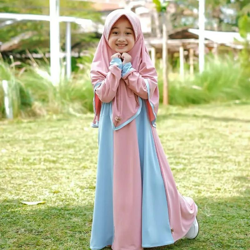PAKAIAN MUSLIM ANAK PEREMPUAN GAMIS SYARI ITY CREPE VFIL-003