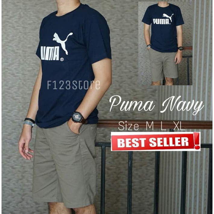 KAOS ADIDAS / KAOS OLAHRAGA / KAOS DISTRO - PUMA NAVY L