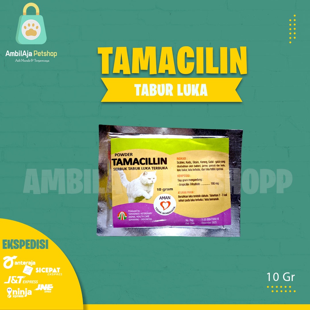 Tamacillin Obat serbuk tabur luka terbuka untuk kucing