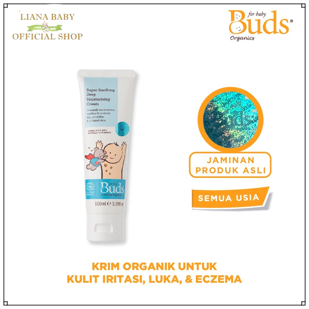 BUDS ORGANICS SUPER SOOTHING DEEP MOISTURISING CREAM 100ML KRIM PERAWATAN LUKA BAYI