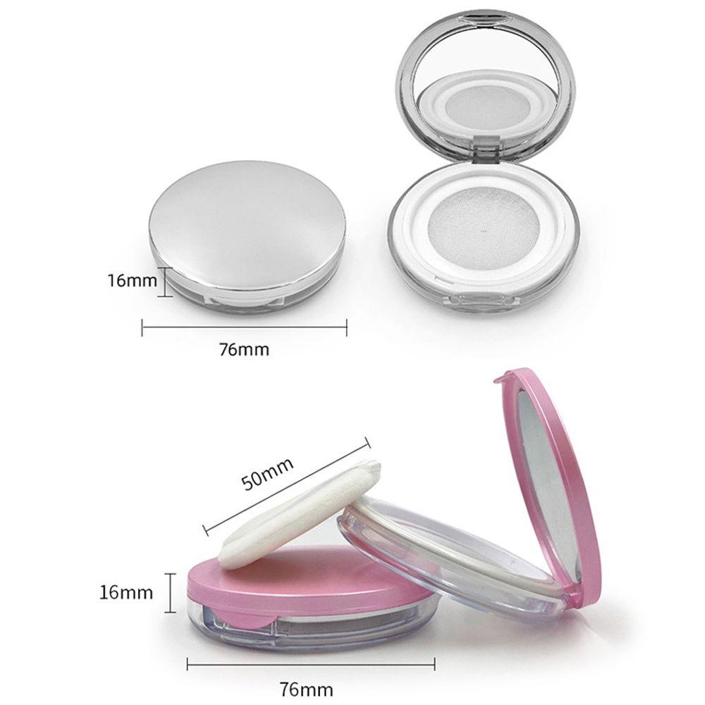 【 ELEGANT 】 Loose Powder Pot Excellent Compact Clear Powdery Cake Box Sifter Round Packing Container Mirror With Puff Travel Makeup Jar