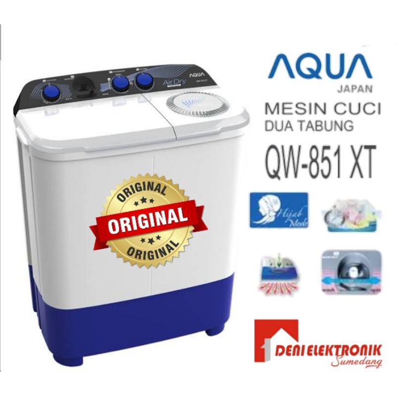 Mesin Cuci 2 Tabung Aqua Japan QW851XT