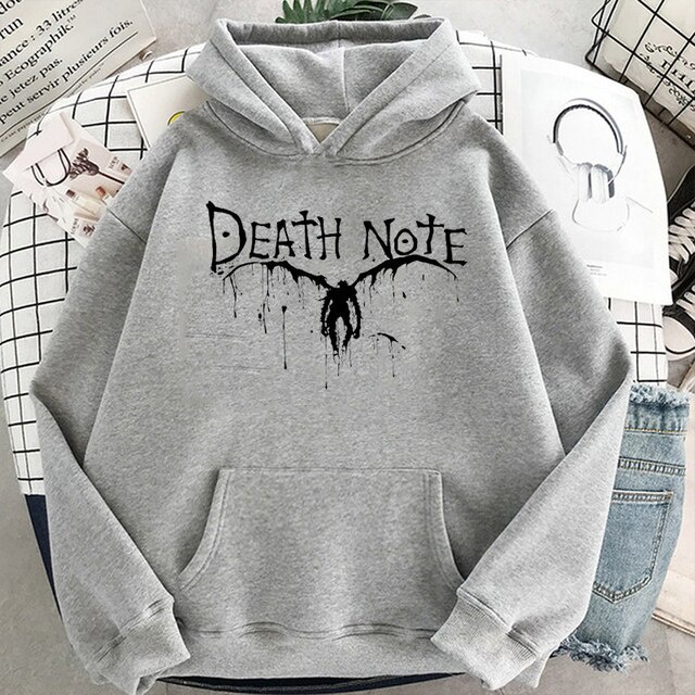 Sweater Hoodie Anime DEATH NOTE BAT Jumper Pria Wanita Bahan Fleece Ukuran S M L XL XXL XXXL