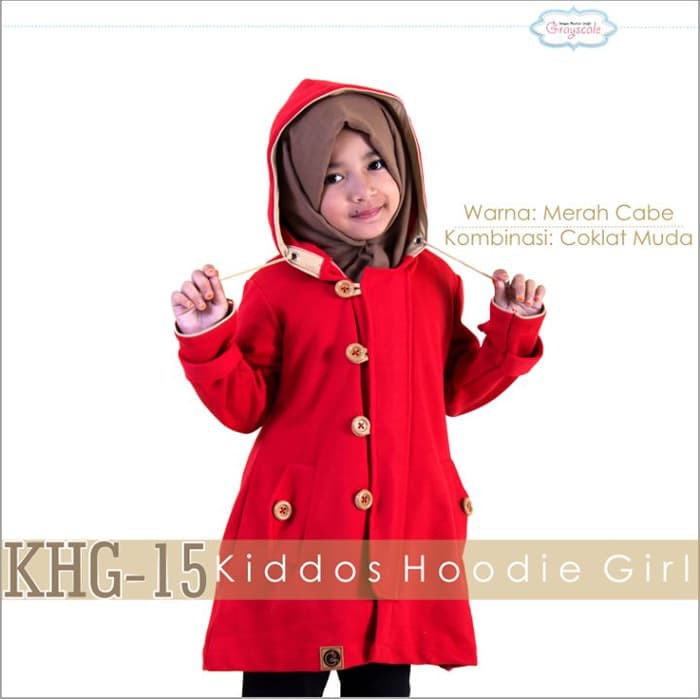 Jaket Anak Perempuan Branded Jaket Anak Cewek Hoodie Merah BRANDED
