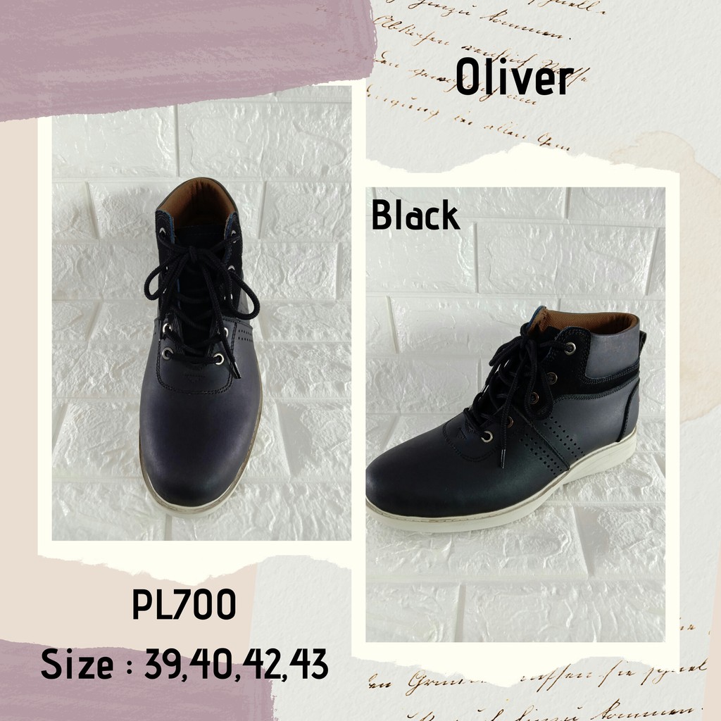 OLIVER (PL-700) - BLACK - SEPATU BOOTS PRIA
