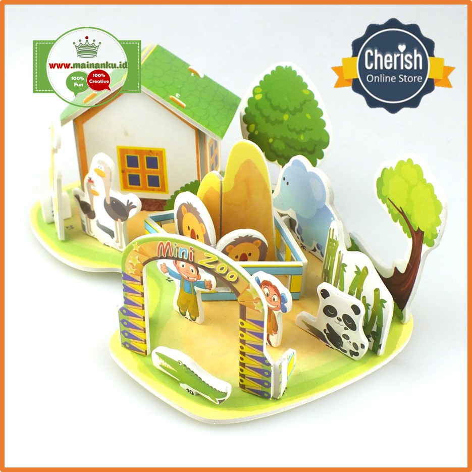 Mini Puzzle 3d | MINI ZOO 2 | Mainan Edukatif Anak Sekolah - 1688A