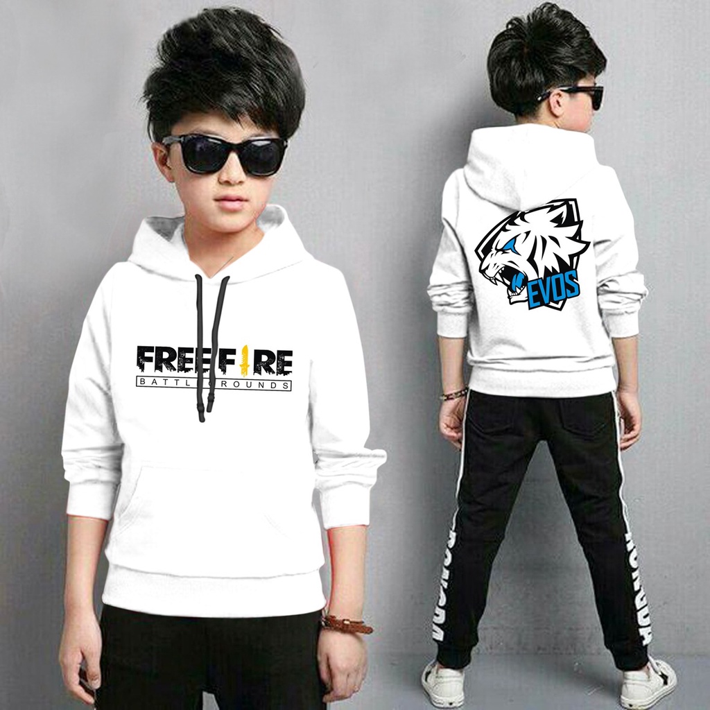 Hoodie Anak Ff Evos Anak Gaming Bahan Fleece Tebal /Jaket Anak Laki Laki/Jaket Anak Terbaru/4-11 TAHUN(FLAVA_STORE)