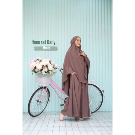 Hana dilay set Gamis Syari Free Cadar Premium