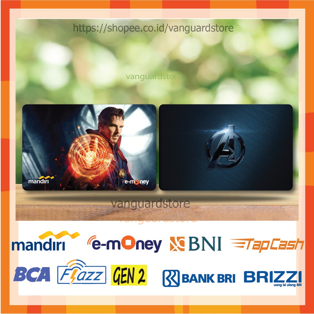 KARTU E MONEY E TOLL SUPERHERO AVENGERS ANIME 6 EMONEY MANDIRI FLAZZ BCA BNI TAPCASH BRIZZI-2 SISI