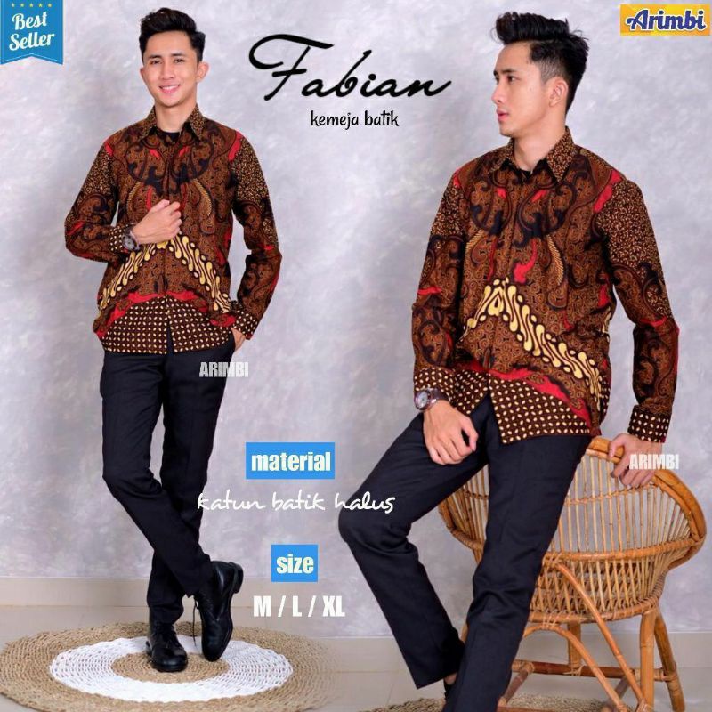 New Kemeja Batik Pria Solo Amangkurat Sogan Mahal Big size M L XL XXL