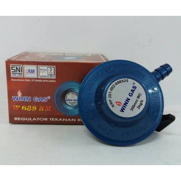 Regulator Kompor Winn Gas W 688 NM Polos Tanpa Meteran Gas Kemasan Dus Coklat