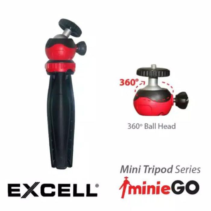 EXCELL Minie Go Mini Tripod Ballhead 360 Miniego Pod Vlog Camera